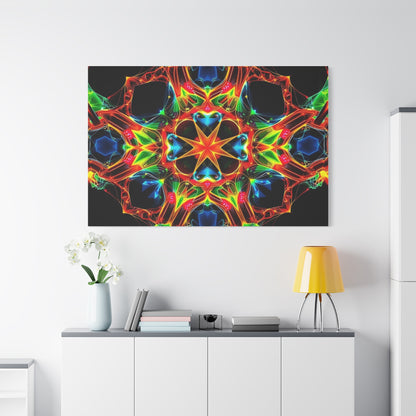 Kaleidoscope Neon Mandala Matte Canvas