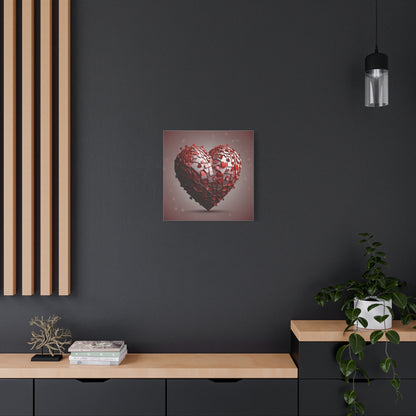 Valentine Heart Mosaic Matte Canvas Wall Art — Stretched 1.25"