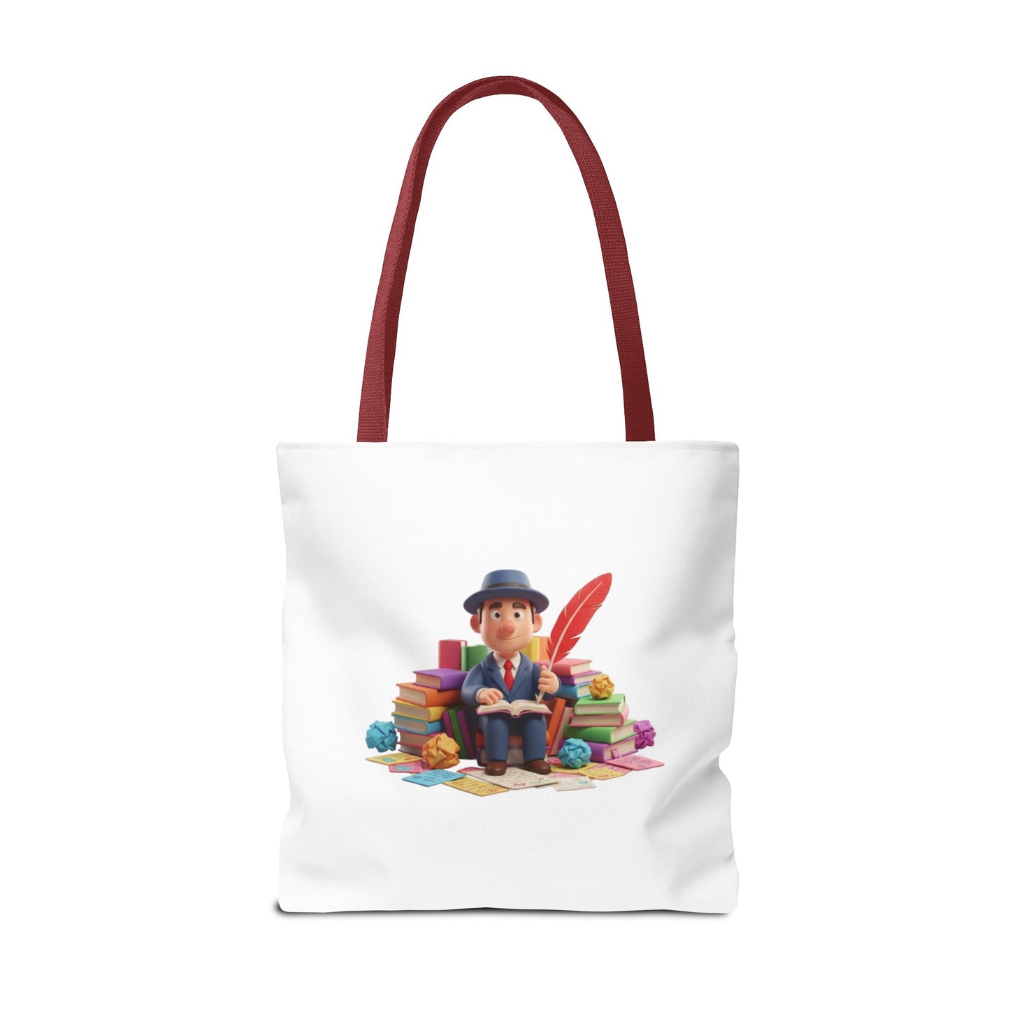 Tote — Cute Bookworm Writer Illustration Tote Bag