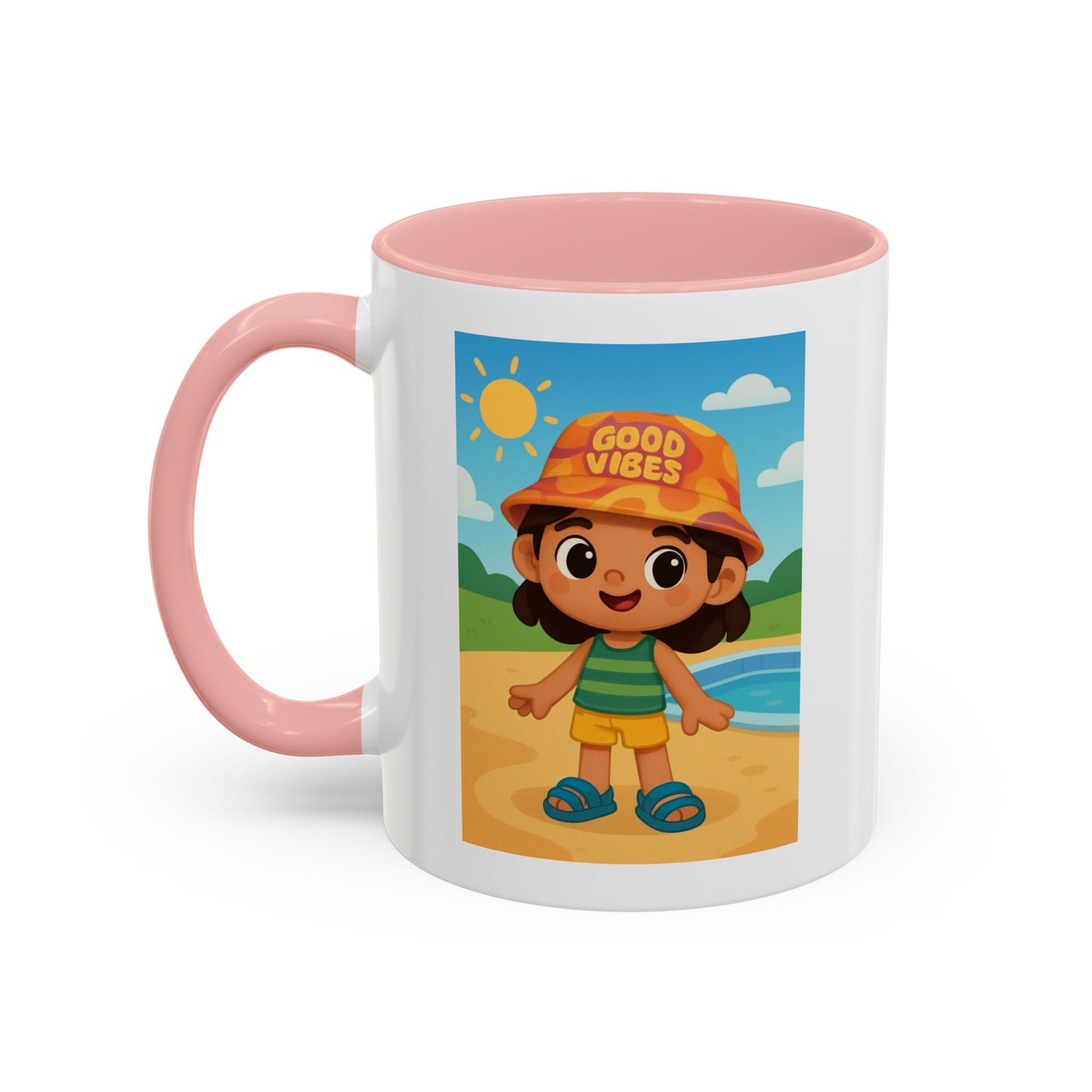 Good Vibes Beach Kid Mug — Accent Coffee Mug (11/15oz)