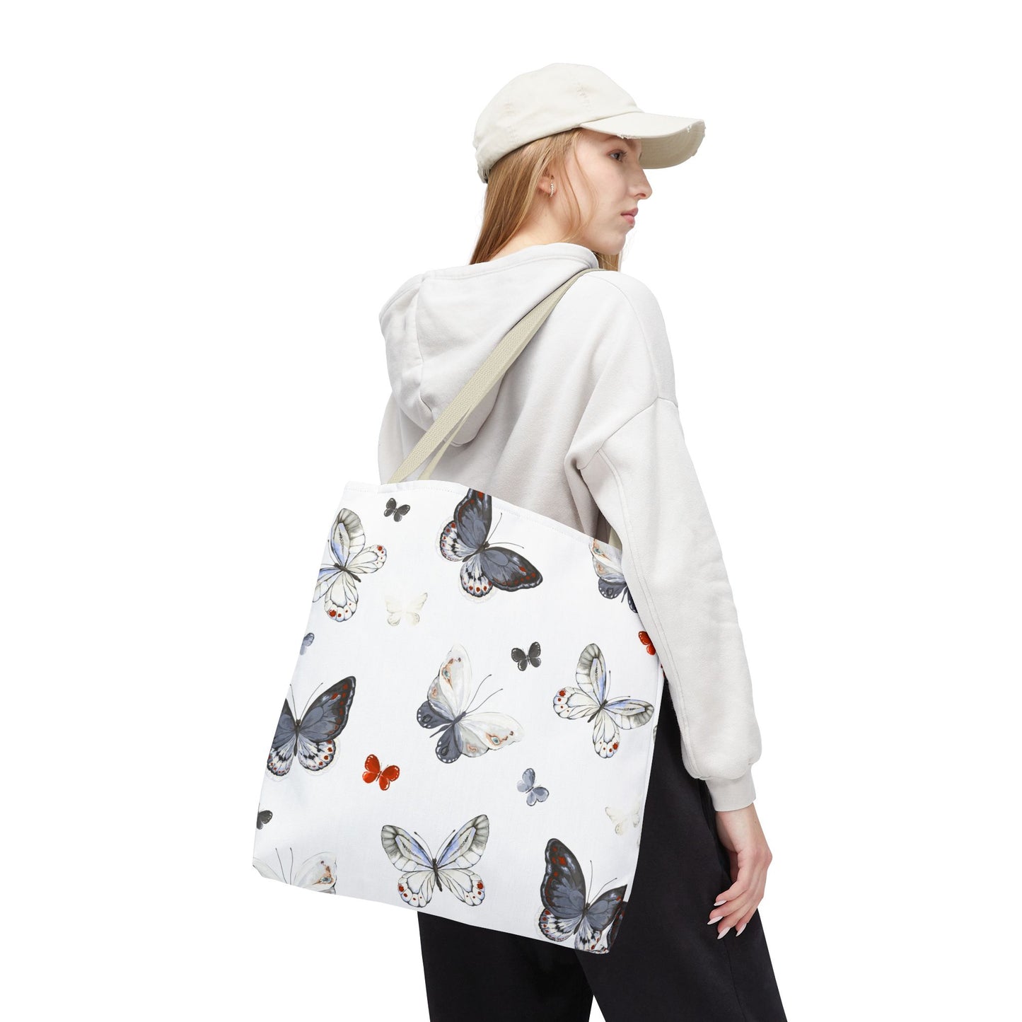 Butterfly Pattern Tote Bag — Lightweight Floral Tote for Everyday Use