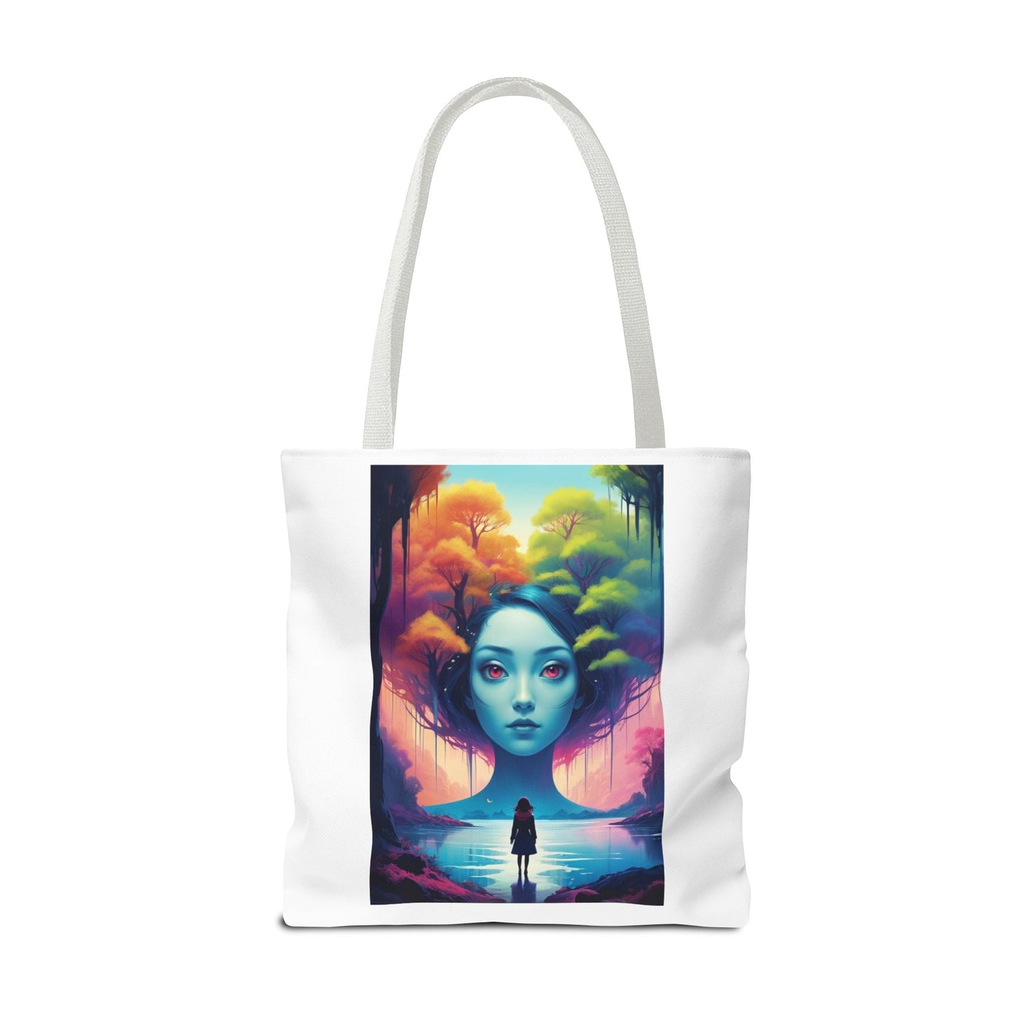 Dreamscape Portrait Tote Bag — Surreal Forest Girl Art
