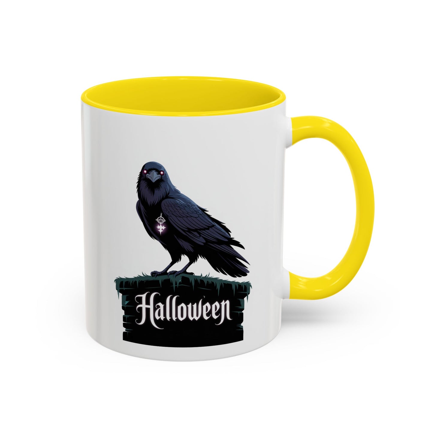 Halloween Raven Coffee Mug, Black Accent Mug, Spooky Drinkware, Unique Gift for Fall, Coffee Lover's Halloween Décor