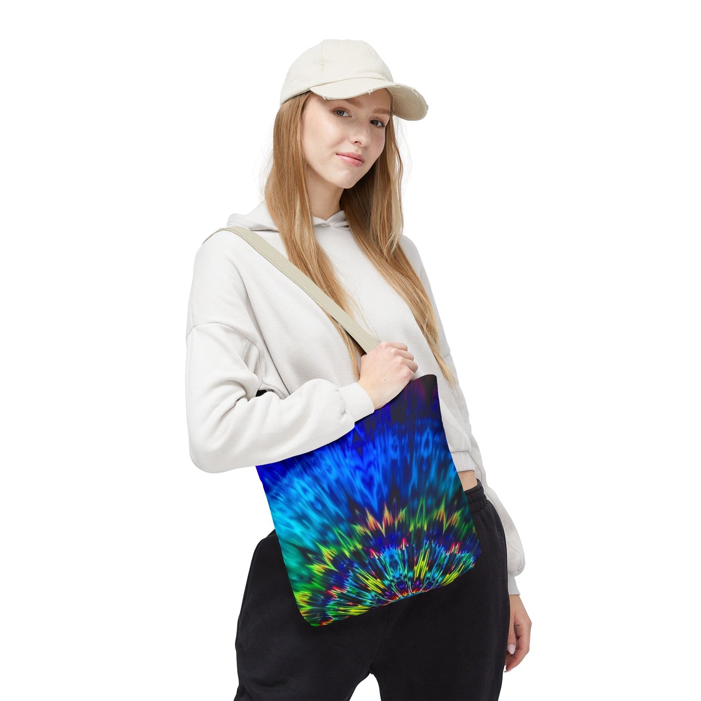 Tie-Dye Kaleidoscope Tote Bag — Vibrant All-Over Print Beach & Market Bag