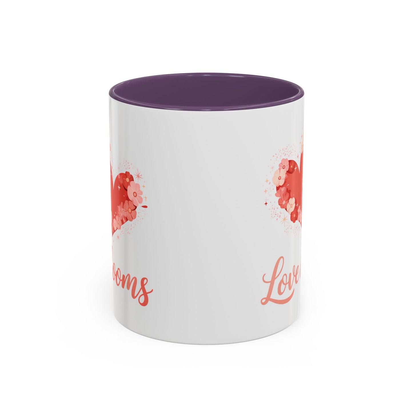 Love Blooms Accent Coffee Mug — Floral Heart 11/15oz