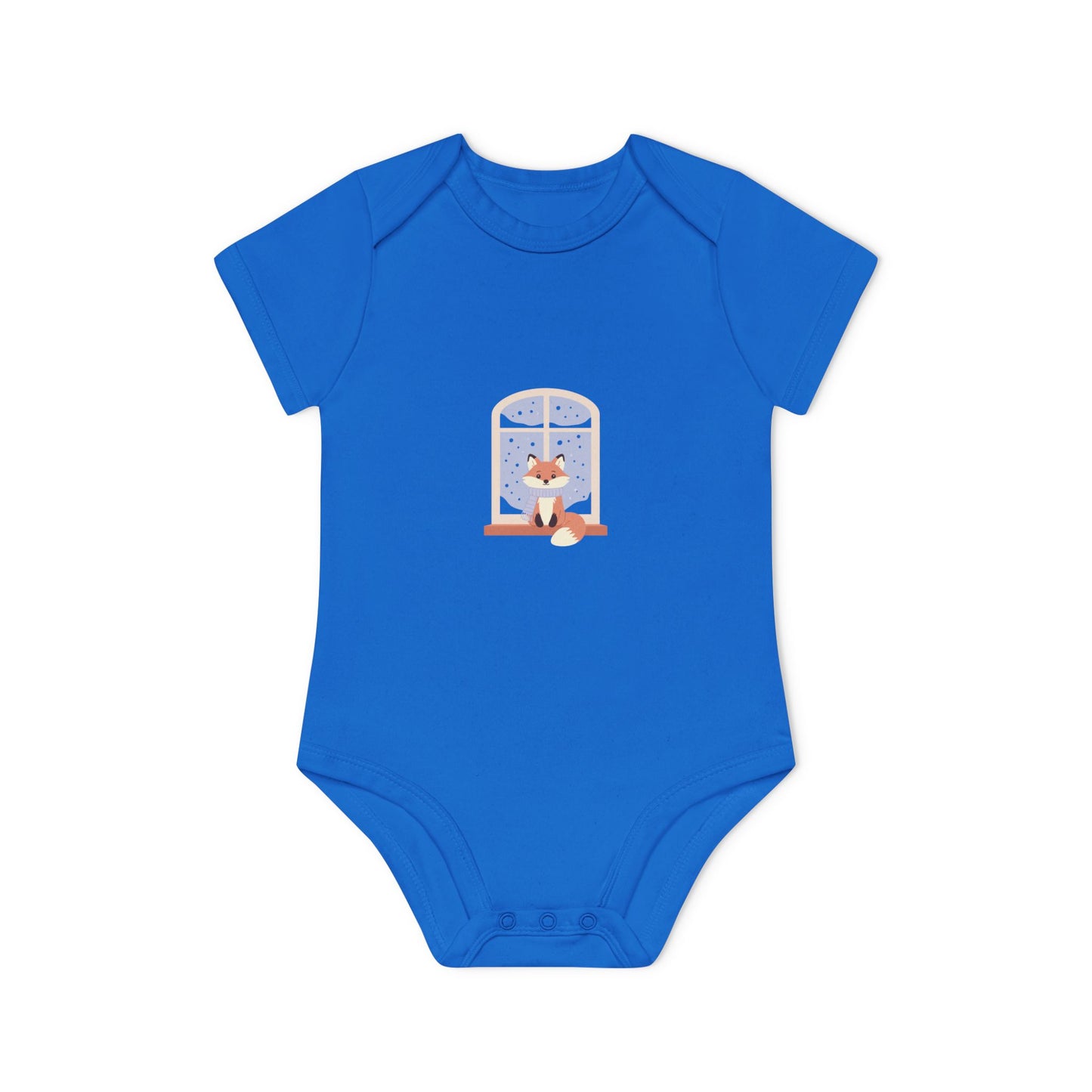Baby Bodysuit — Cozy Fox by the Window Organic Short Sleeve Baby Onesie