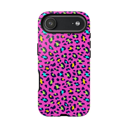 iPhone Pink Neon Leopard Phone Case — Bold Protective iPhone Cover