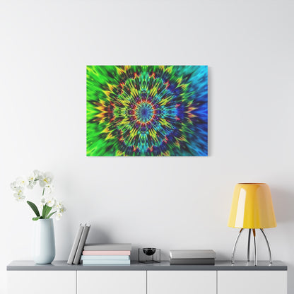 Psychedelic Kaleidoscope Matte Canvas Wall Art — Vibrant Mandala Stretched Canvas
