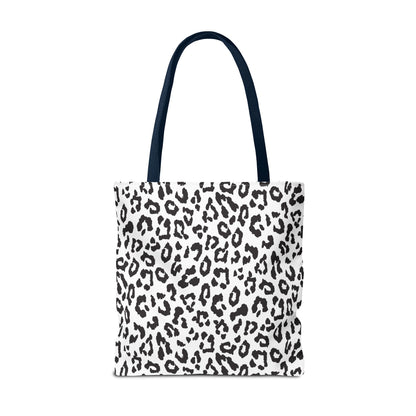 Leopard Print Tote Bag — Black & White All-Over-Print Shopper