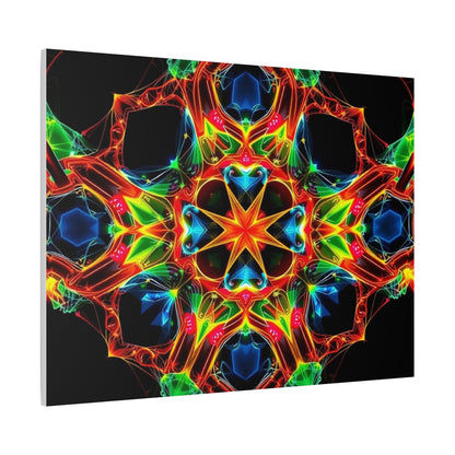 Kaleidoscope Neon Mandala Matte Canvas