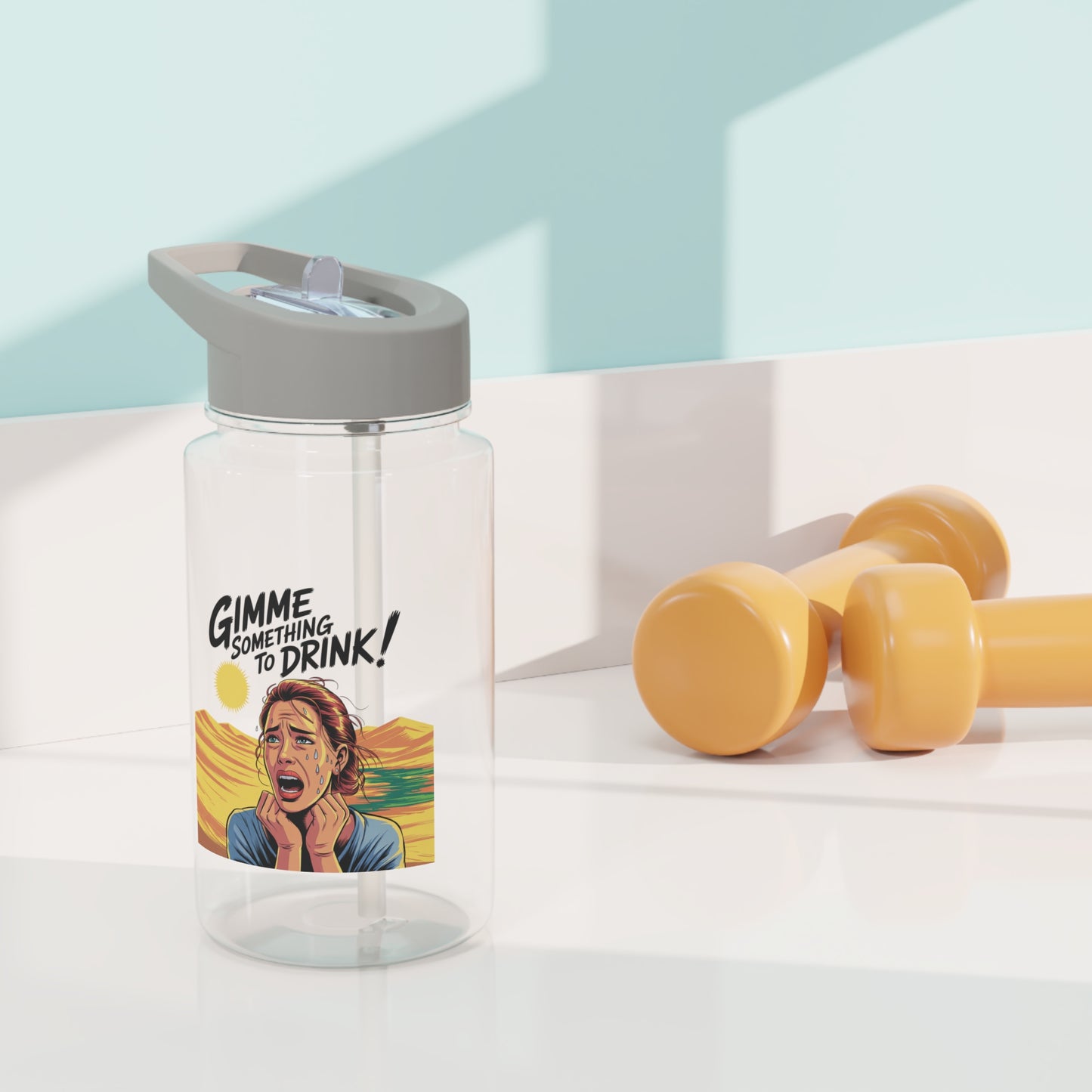 Botella de agua Tritan: Botella retro pop art "Dame algo de beber"