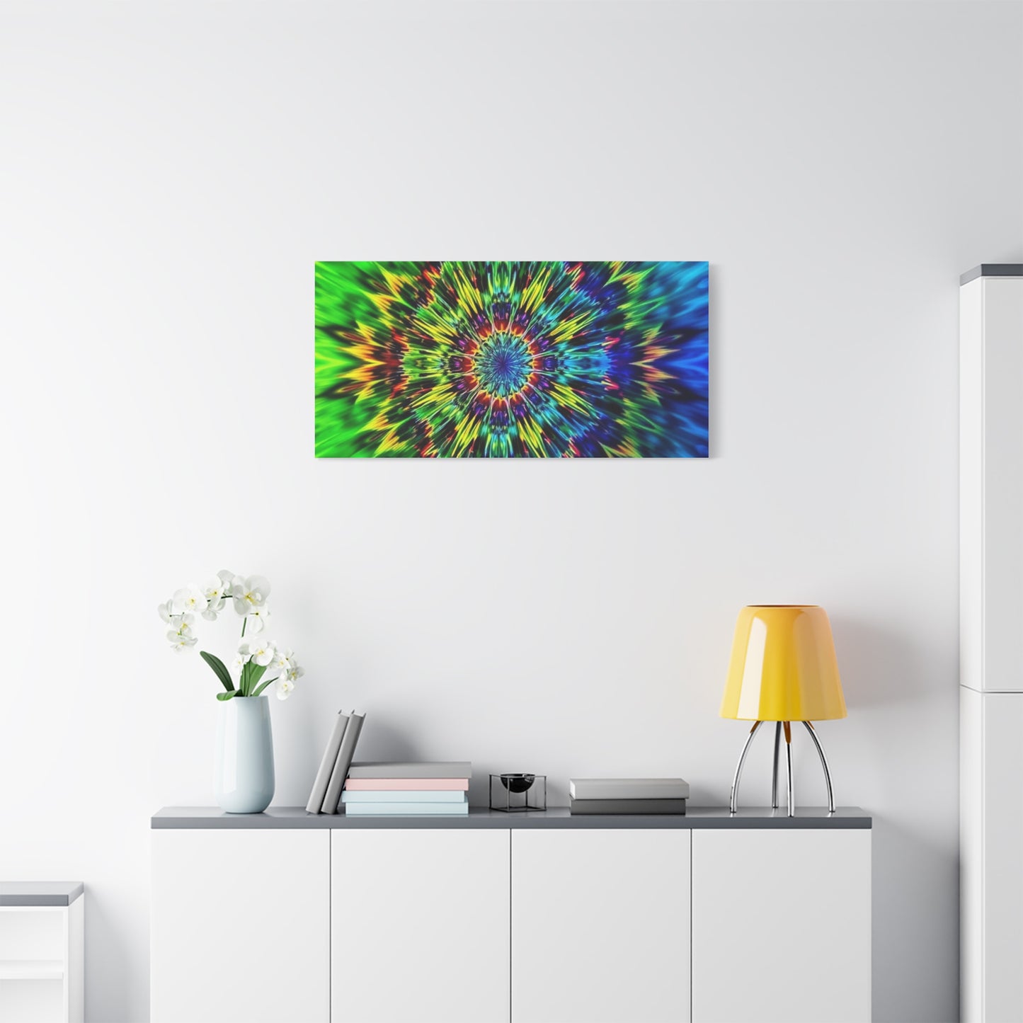 Psychedelic Kaleidoscope Matte Canvas Wall Art — Vibrant Mandala Stretched Canvas