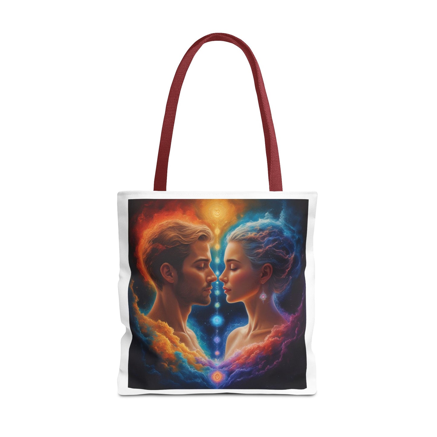 Mystic Soulmates Tote Bag — Celestial Couple Art AOP Tote