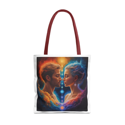 Mystic Soulmates Tote Bag — Celestial Couple Art AOP Tote