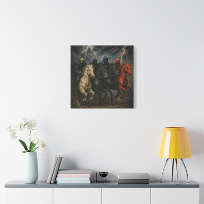 Four Horsemen Canvas Wall Art — Apocalyptic Gothic Mythology Print
