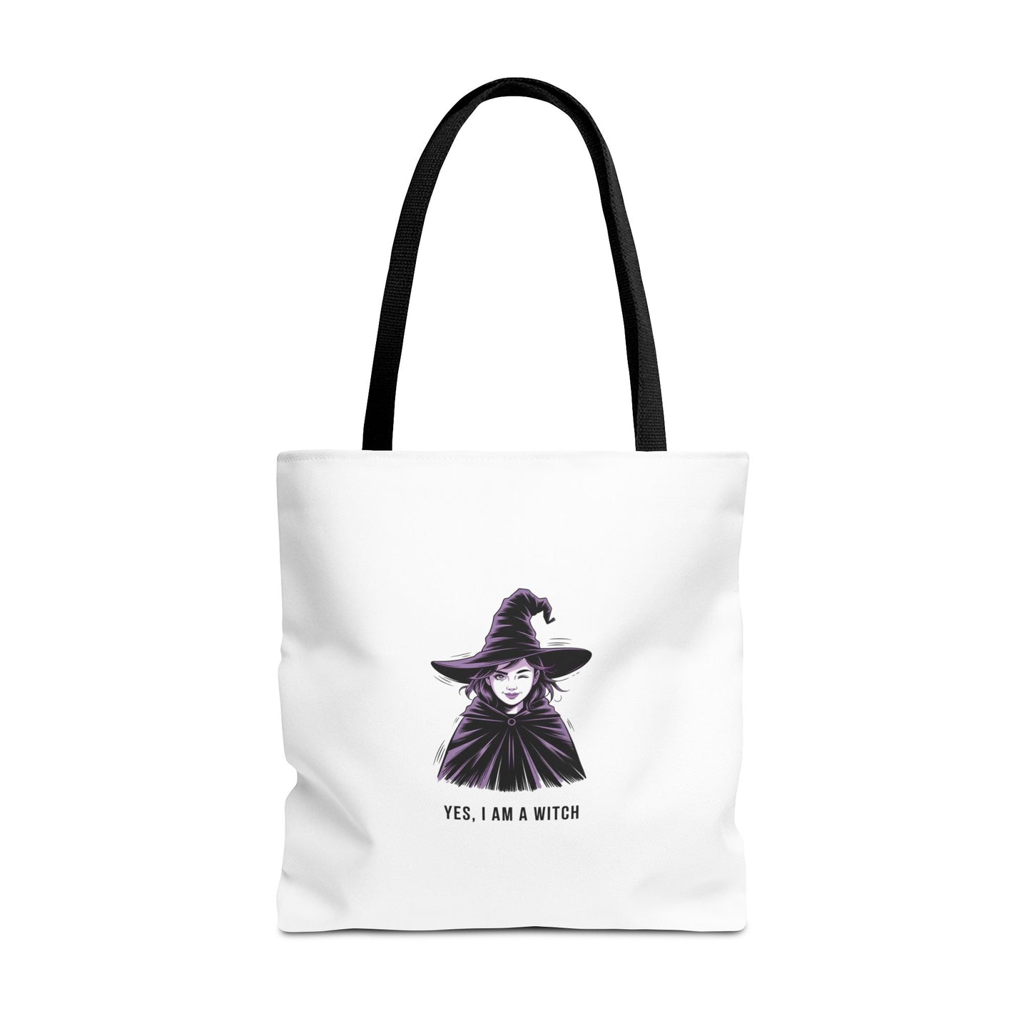 Witch Illustration Tote Bag — "Yes, I Am a Witch" Halloween Canvas Tote