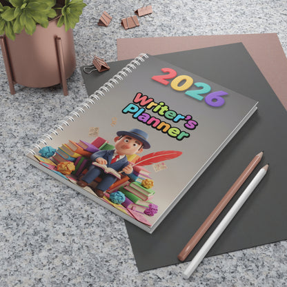 2026 Writer's Planner Spiral Notebook — Creative Writing Journal & Daily Planner