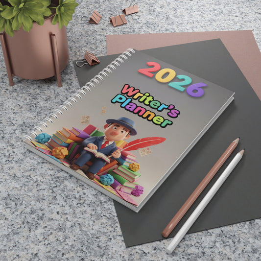 2026 Writer's Planner Spiral Notebook — Creative Writing Journal & Daily Planner