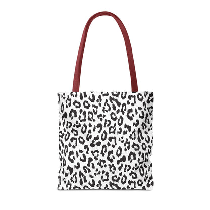 Leopard Print Tote Bag — Black & White All-Over-Print Shopper