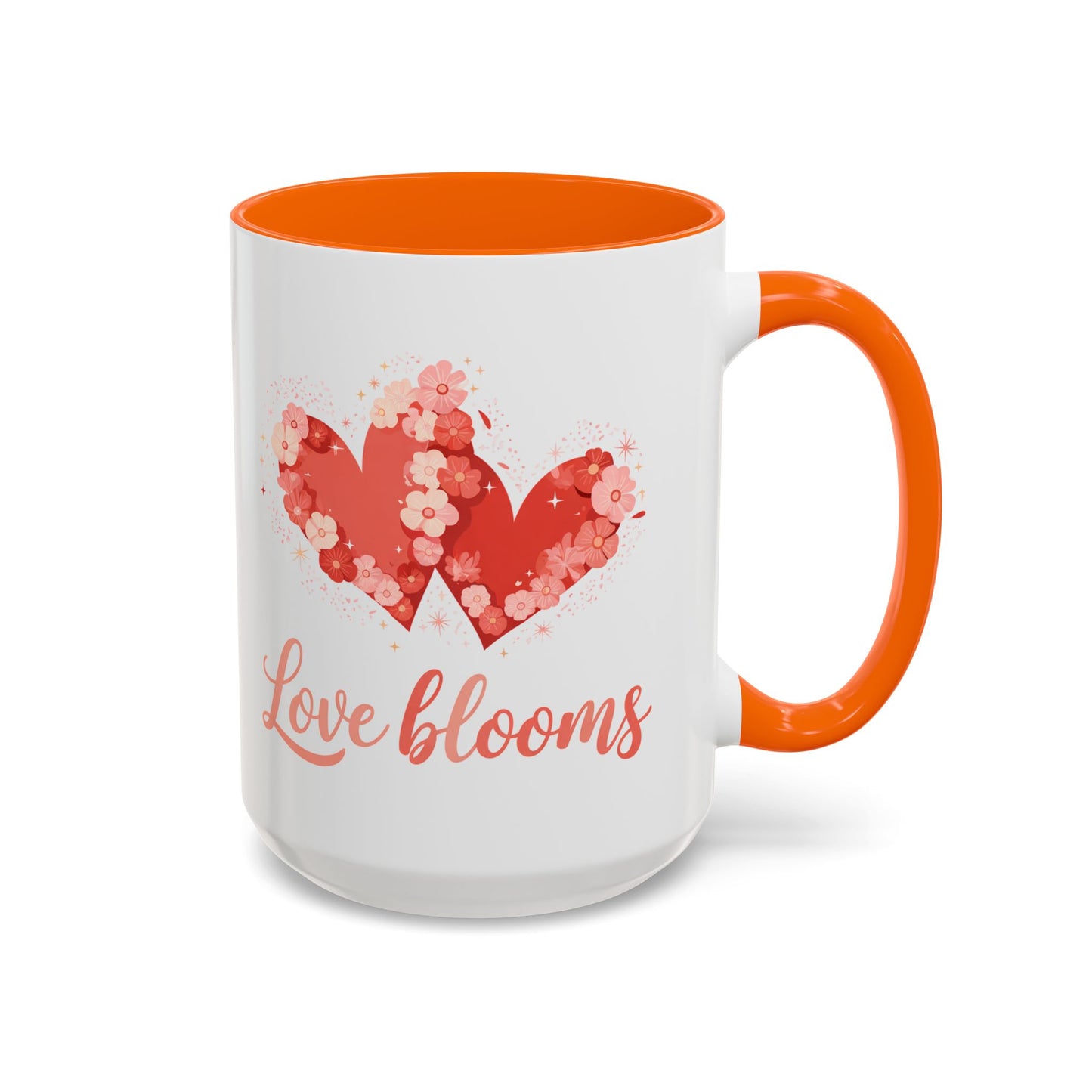 Love Blooms Accent Coffee Mug — Floral Heart 11/15oz