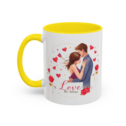 Romantic "Love Be Mine" Accent Coffee Mug — Couples Valentine's Gift