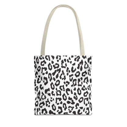 Black & White Leopard Print Tote Bag — Chic Animal-Print Tote for Everyday Use