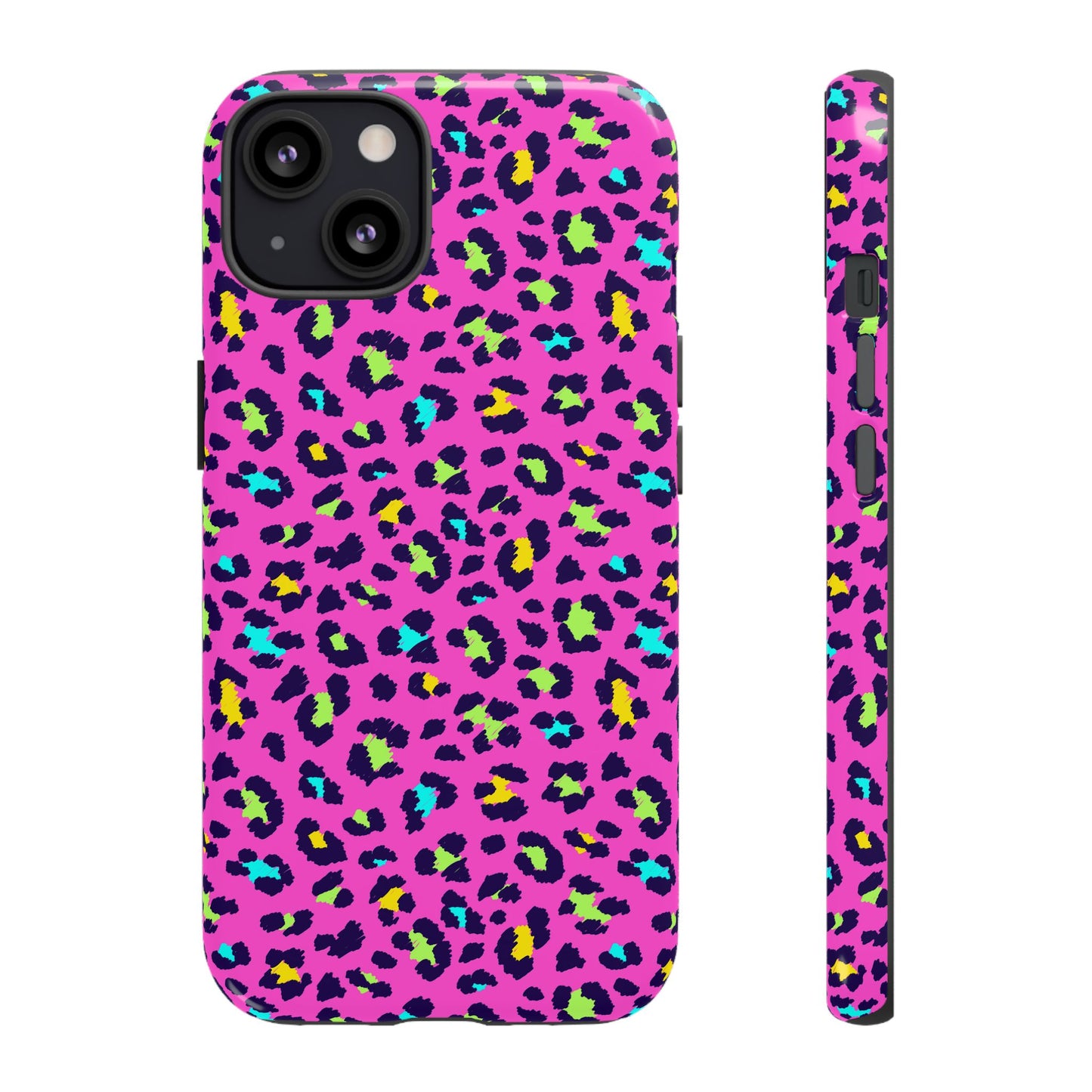 iPhone Pink Neon Leopard Phone Case — Bold Protective iPhone Cover
