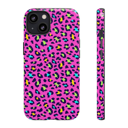 iPhone Pink Neon Leopard Phone Case — Bold Protective iPhone Cover