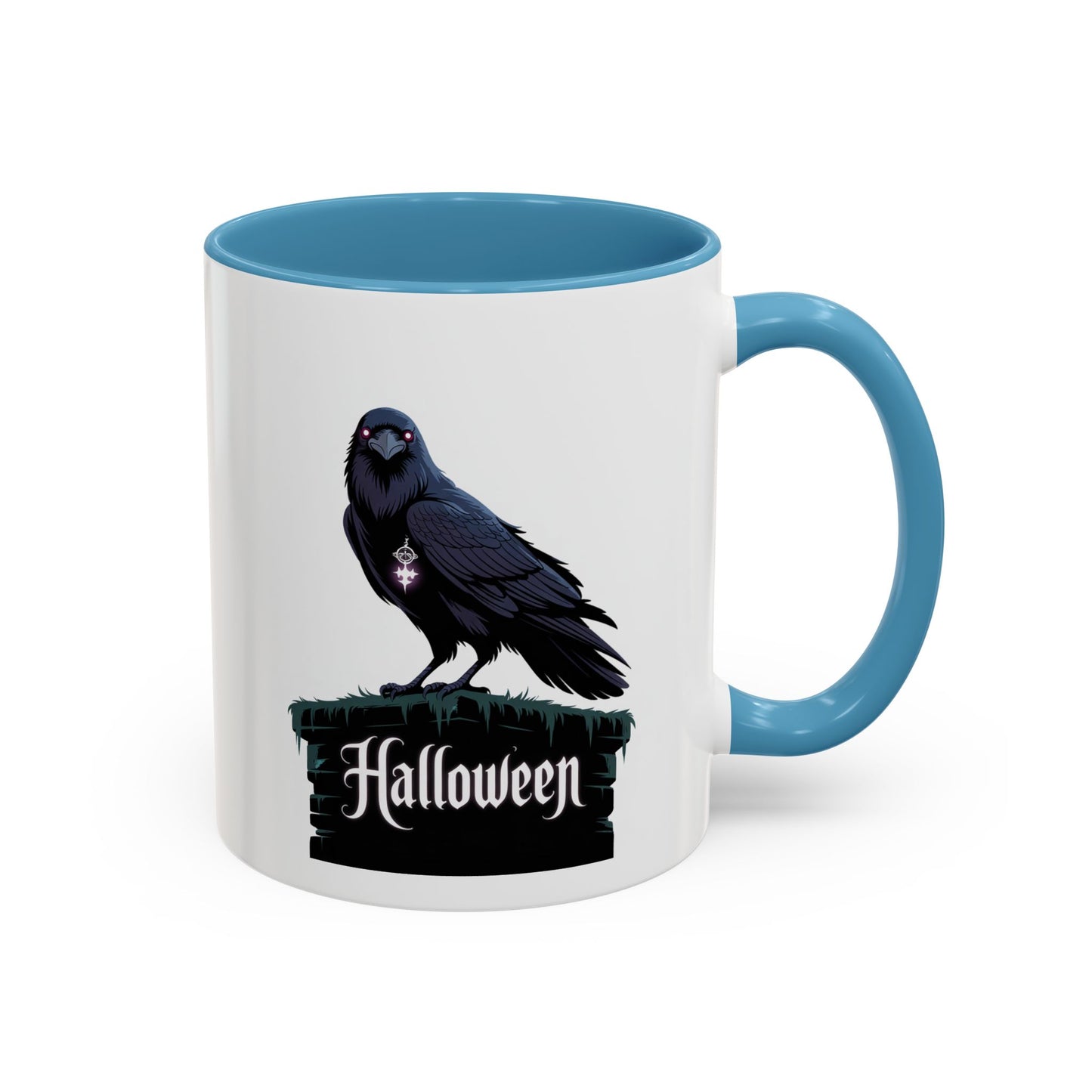 Halloween Raven Coffee Mug, Black Accent Mug, Spooky Drinkware, Unique Gift for Fall, Coffee Lover's Halloween Décor