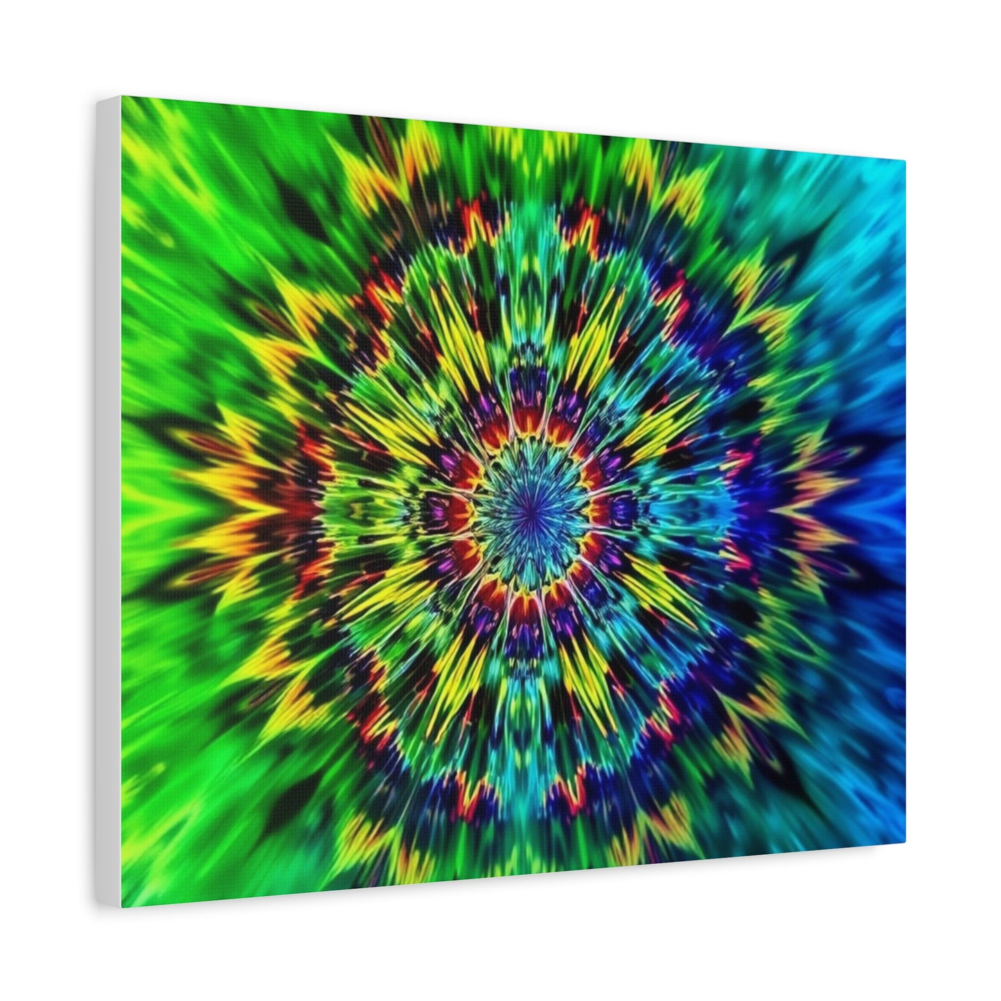 Psychedelic Kaleidoscope Matte Canvas Wall Art — Vibrant Mandala Stretched Canvas