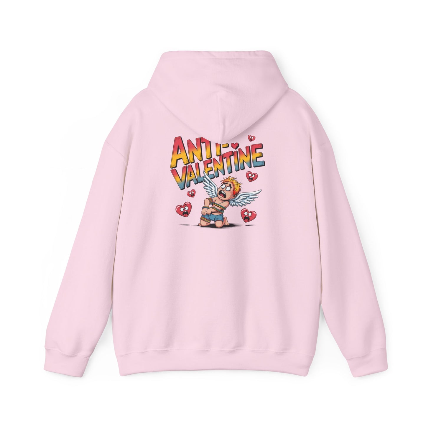Anti-Valentine Hoodie — Funny Cupid Bear Graphic Pullover