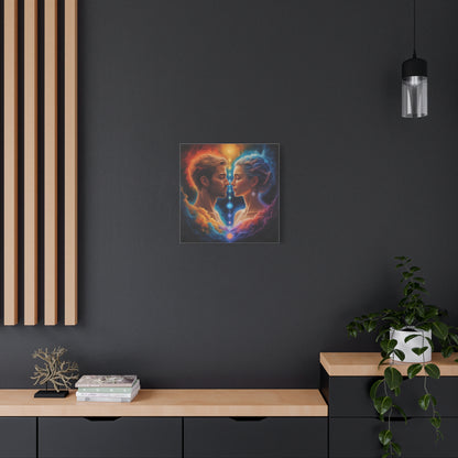 Spiritual Lovers Matte Canvas Print — Energetic Soulmate Portrait