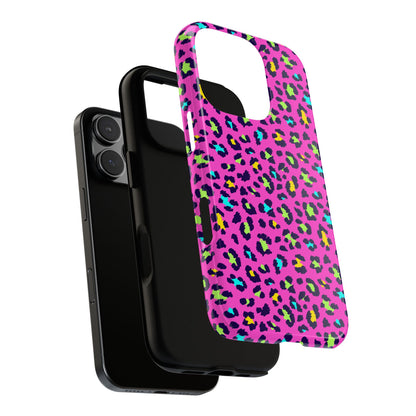 iPhone Pink Neon Leopard Phone Case — Bold Protective iPhone Cover