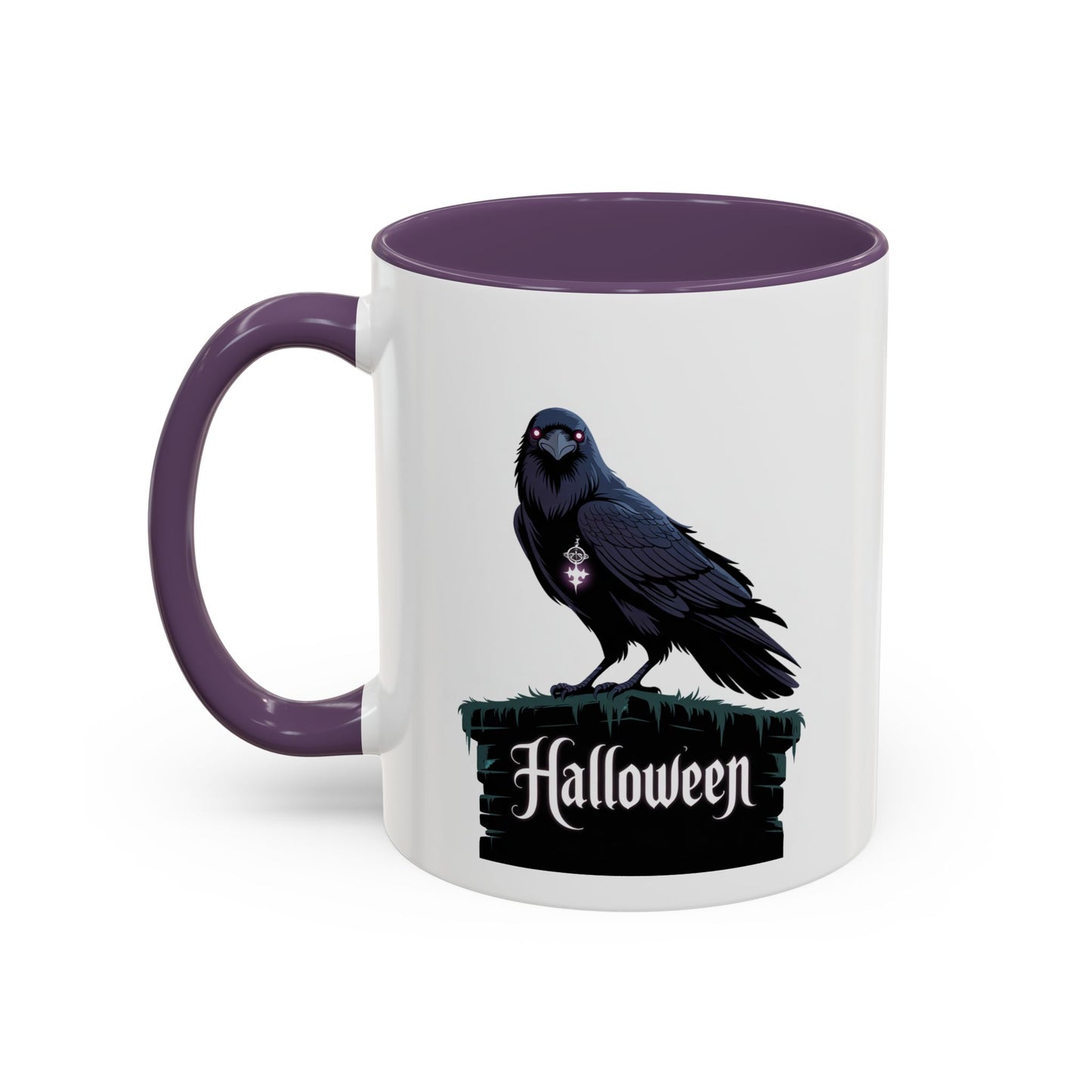 Halloween Raven Coffee Mug, Black Accent Mug, Spooky Drinkware, Unique Gift for Fall, Coffee Lover's Halloween Décor