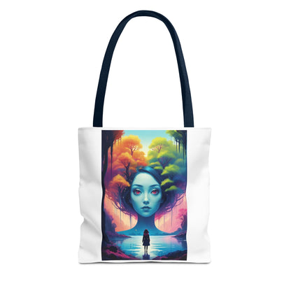 Dreamscape Portrait Tote Bag — Surreal Forest Girl Art