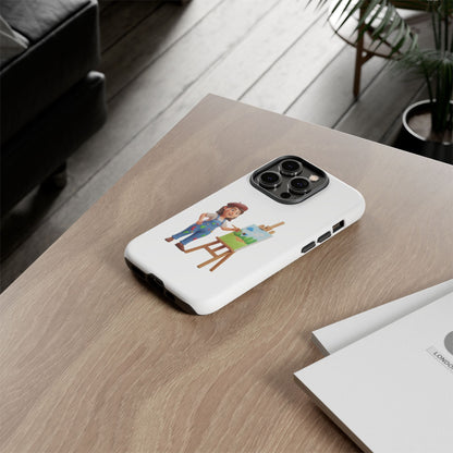 iPhone Artist Painter Phone Case — Cute Female Artist with Easel Protective iPhone Cover