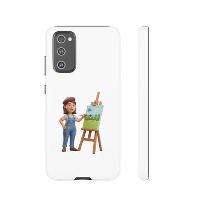 Samsung Handyhülle mit Künstlermotiv – Schutzhülle mit niedlicher Illustration einer Malerin