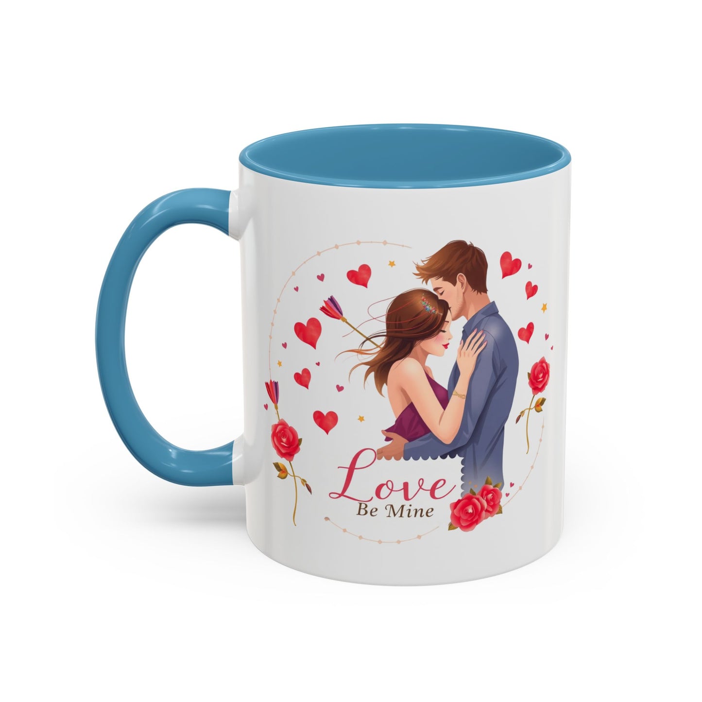Romantic "Love Be Mine" Accent Coffee Mug — Couples Valentine's Gift