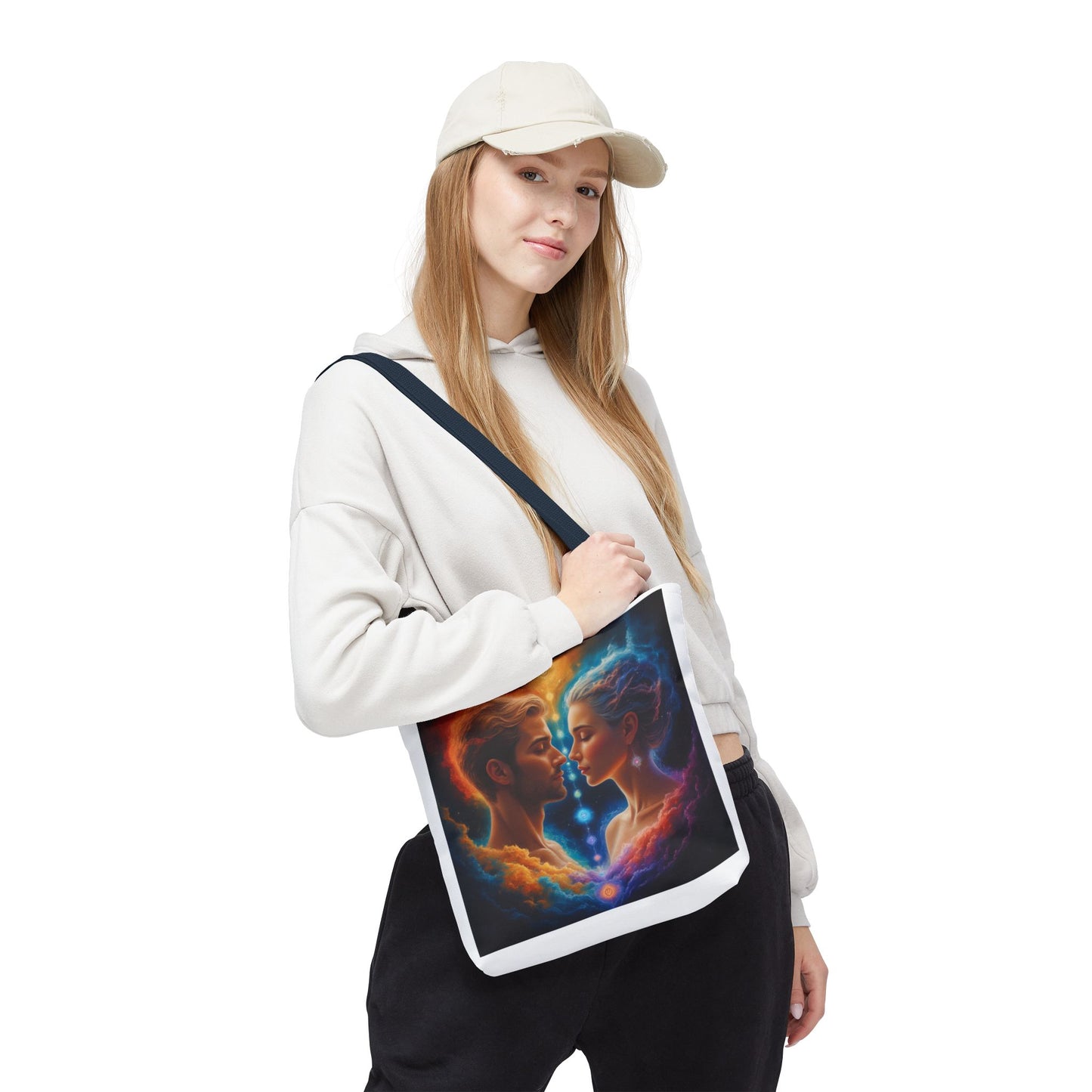 Mystic Soulmates Tote Bag — Celestial Couple Art AOP Tote