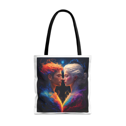 Cosmic Lovers Tote Bag — Fire & Ice Romantic Art AOP
