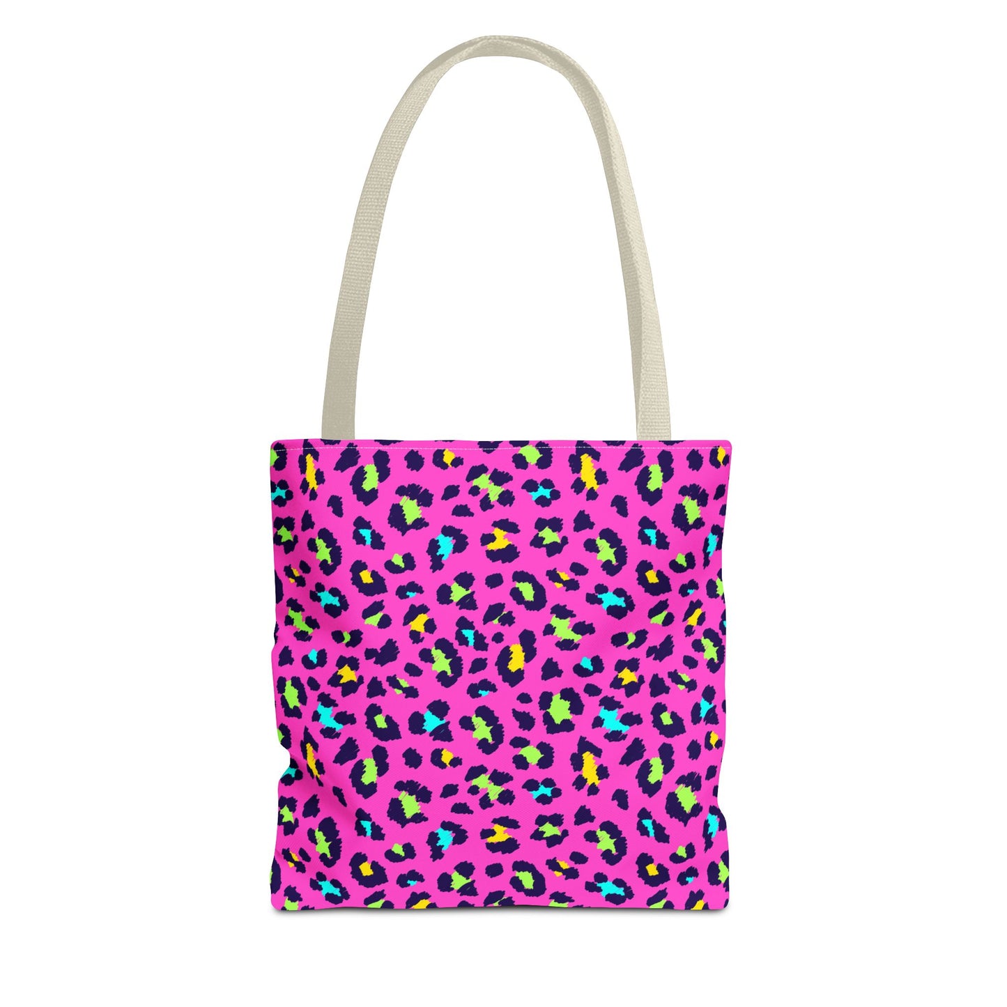 Pink Neon Leopard Print Tote Bag — Bold Animal Print Shopper