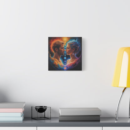 Spiritual Lovers Matte Canvas Print — Energetic Soulmate Portrait