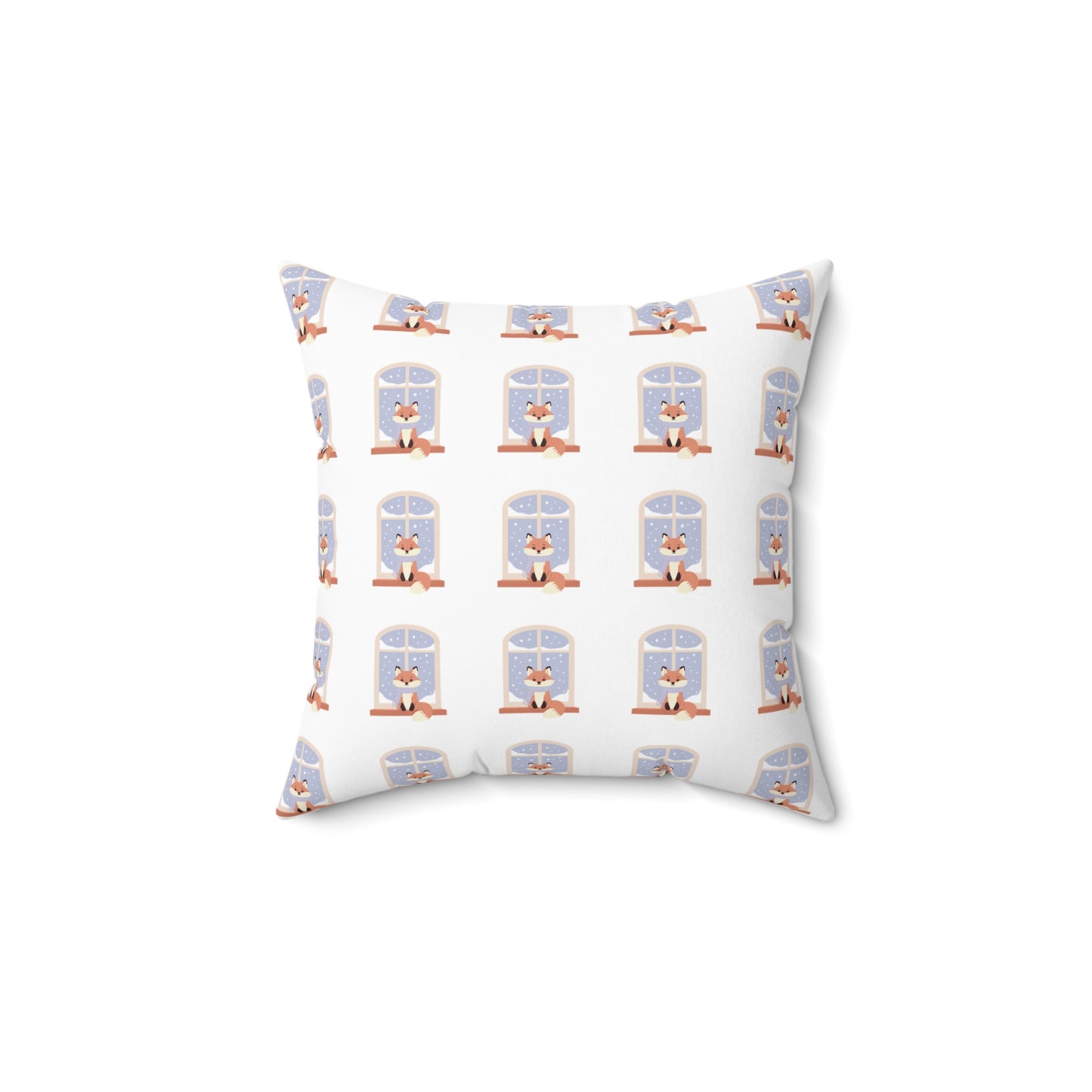 Cozy Window Cat Pattern Pillow — Winter Cat Decorative Throw