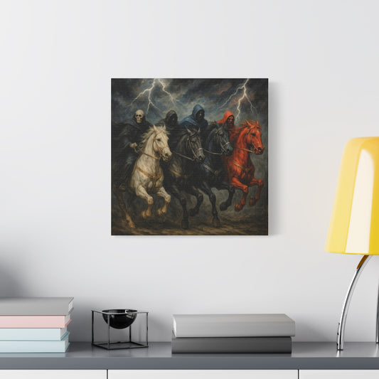 Four Horsemen Canvas Wall Art — Apocalyptic Gothic Mythology Print
