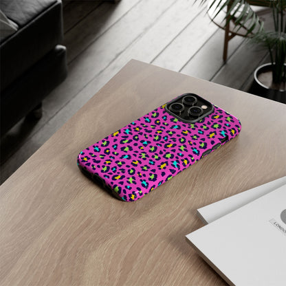 iPhone Pink Neon Leopard Phone Case — Bold Protective iPhone Cover