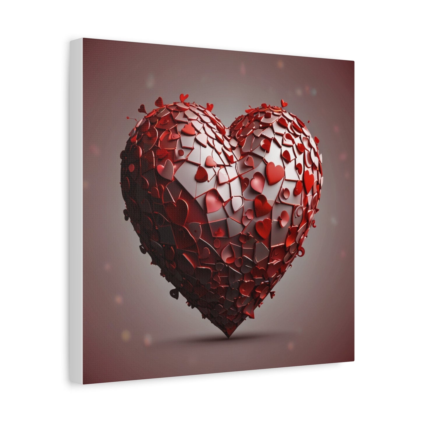 Valentine Heart Mosaic Matte Canvas Wall Art — Stretched 1.25"