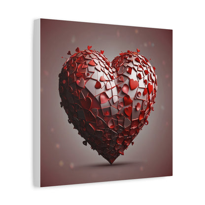 Valentine Heart Mosaic Matte Canvas Wall Art — Stretched 1.25"
