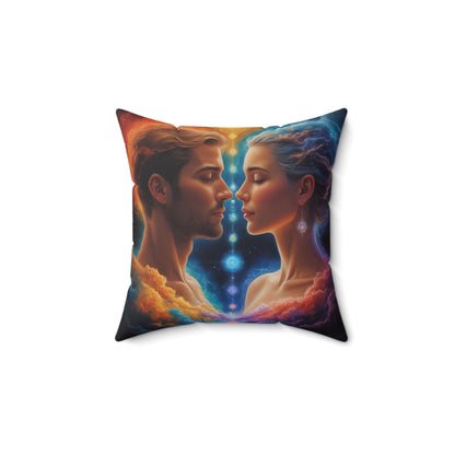 Mystic Soulmates Pillow — Ethereal Lovers Decorative Throw Pillow