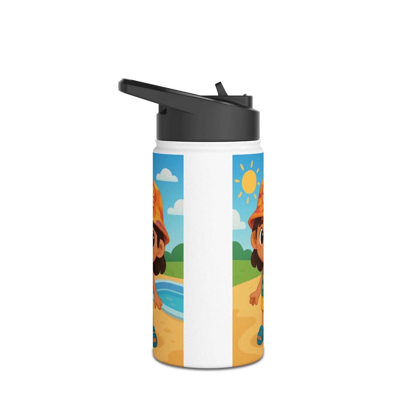 Botella térmica de acero inoxidable para niños Good Vibes — Botella térmica con dibujos de playa