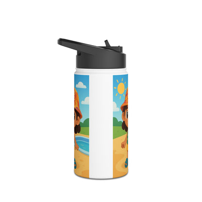 Botella térmica de acero inoxidable para niños Good Vibes — Botella térmica con dibujos de playa